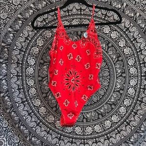 Forever 21 Medium Red bandana One piece Suit